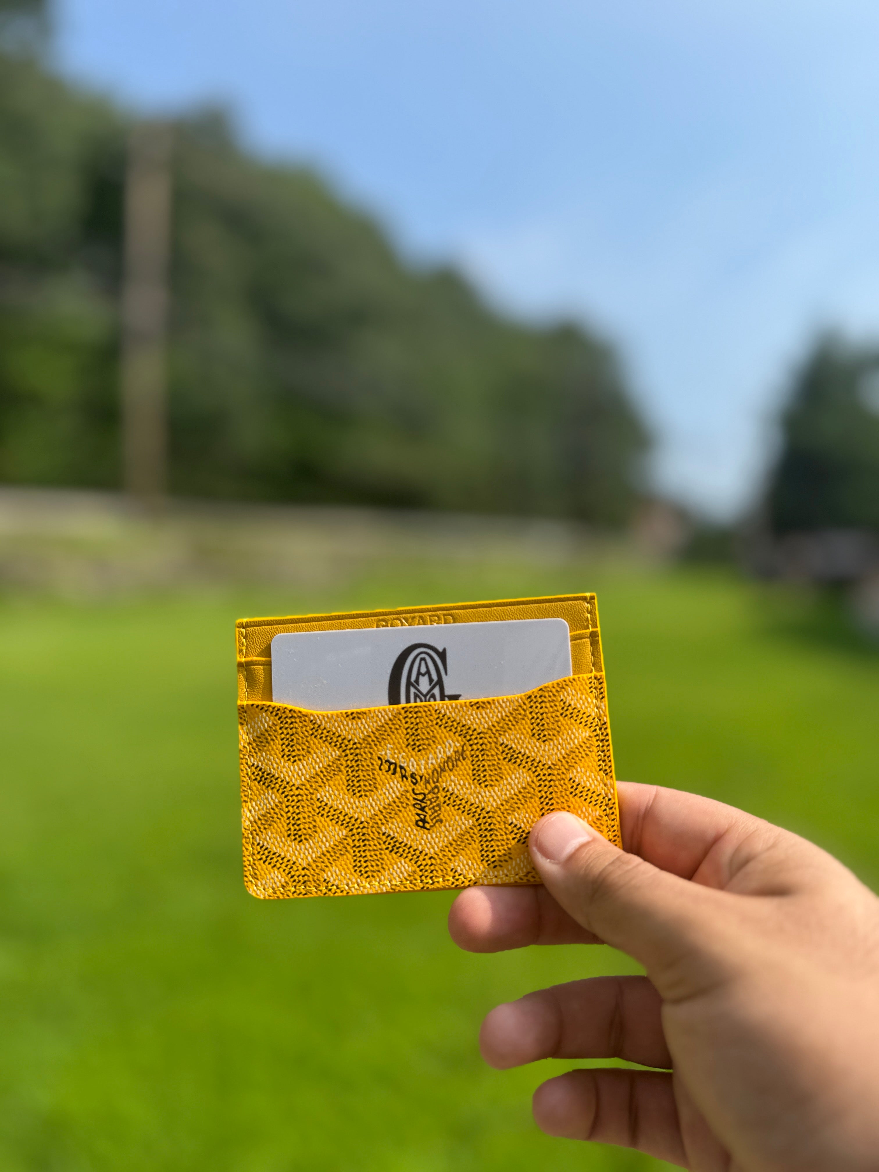 Yellow GoYard Card Holder