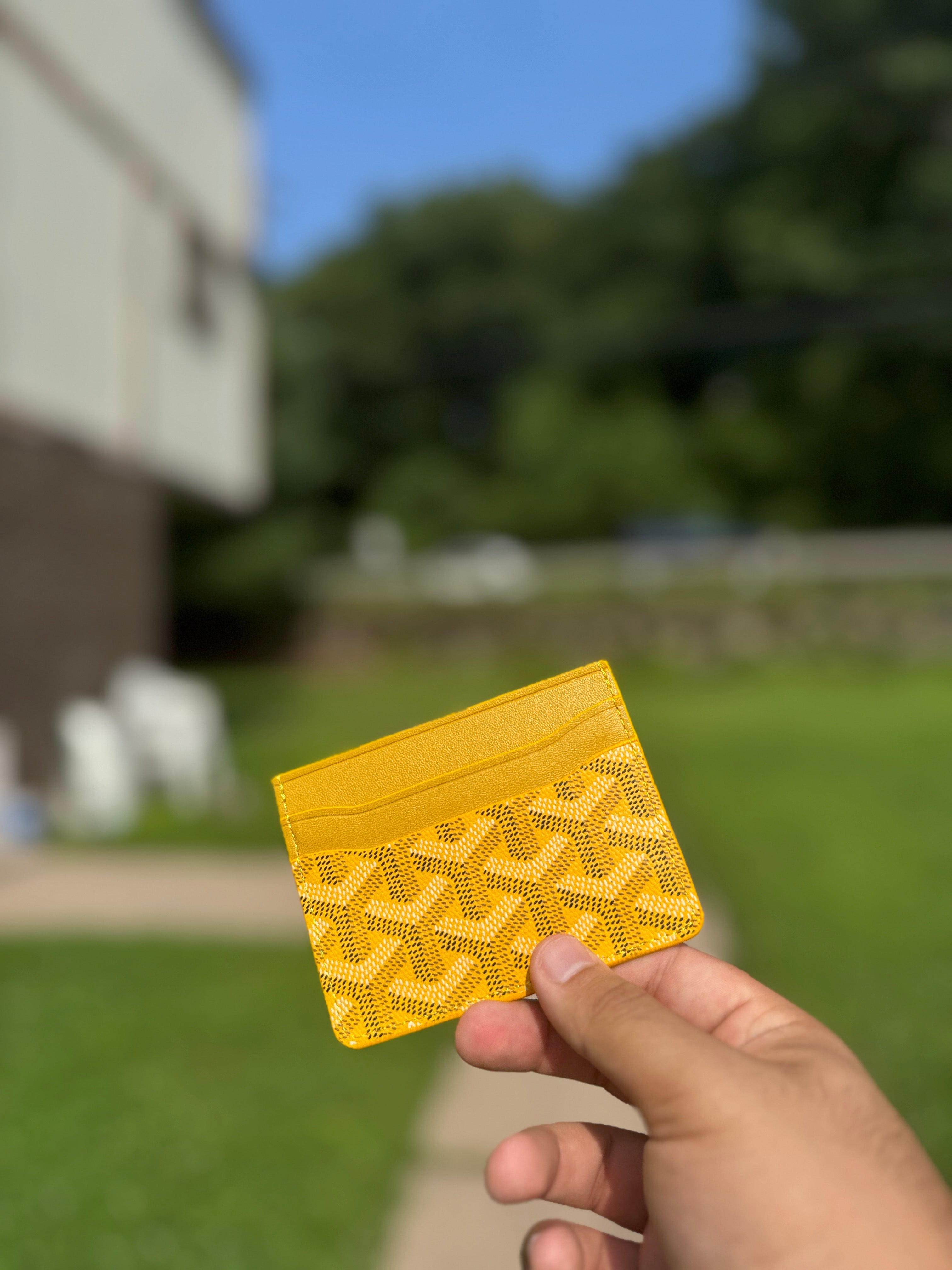 Yellow GoYard Card Holder