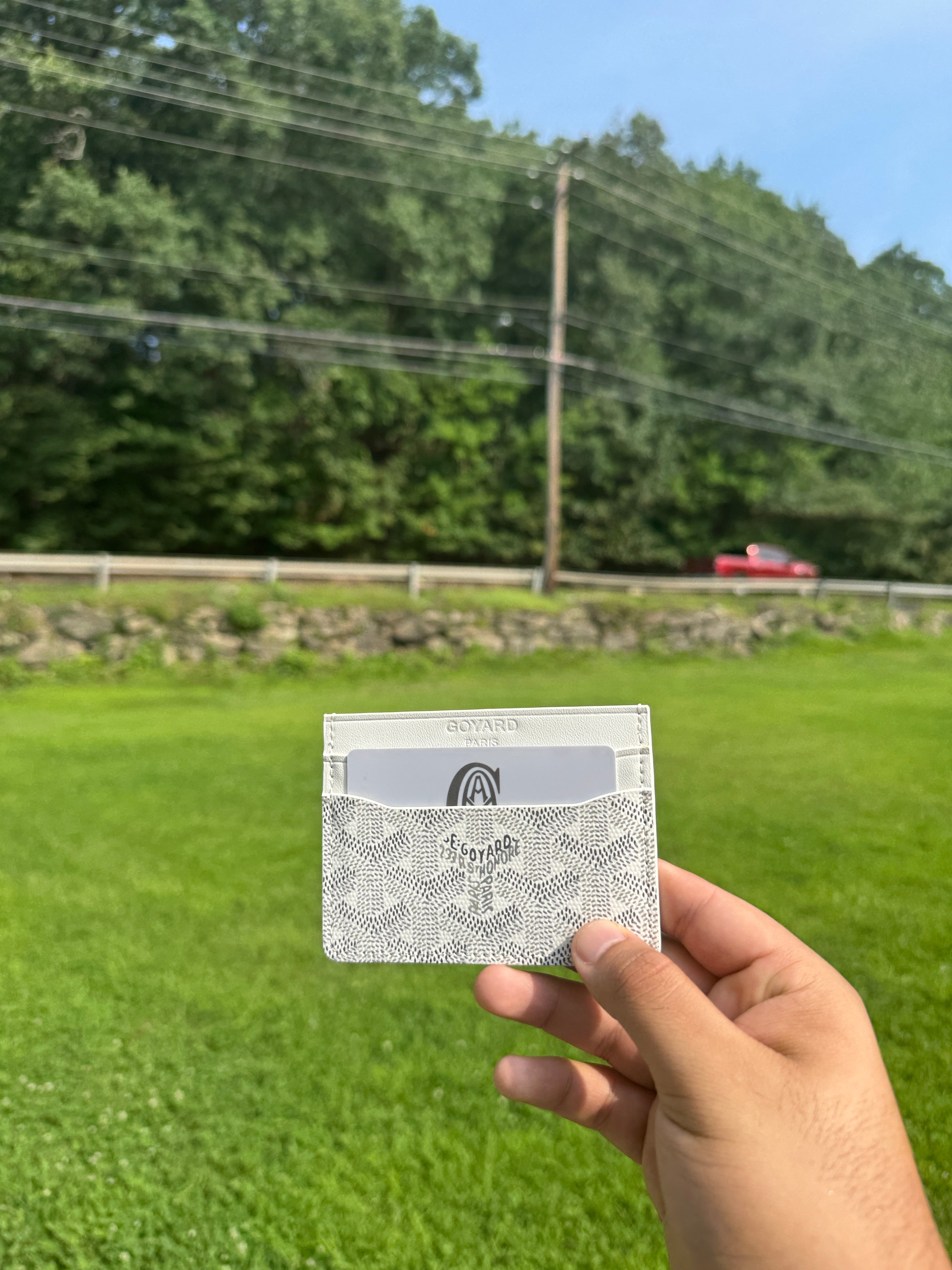 White GoYard Card Holder